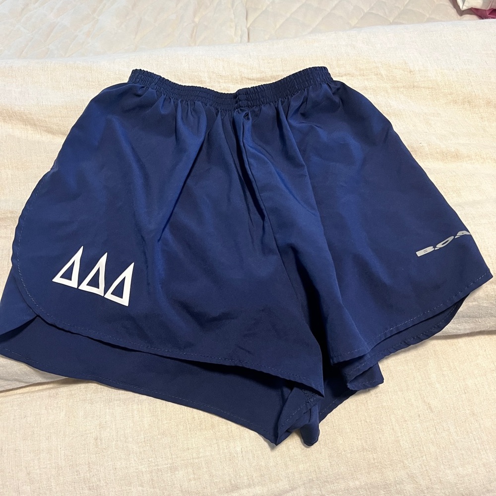 Blue Athletic BOA Shorts with Tri Delta Logo